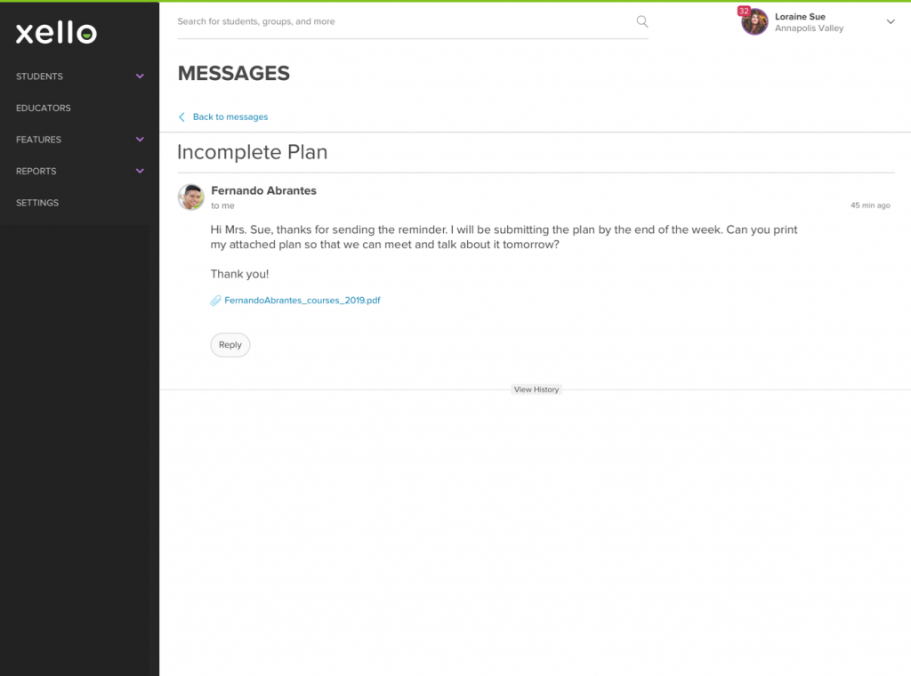 How to Use Two-Way Messaging in Xello to Engage with Students Remotely